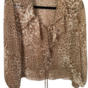 Women’s Evan-Picone Leopard Print Blouse Size 10P